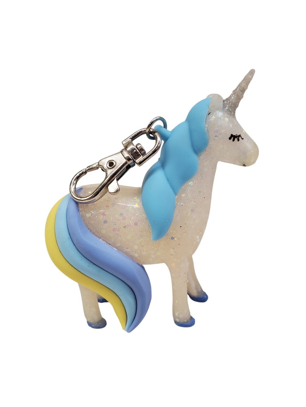 Bath and Body Works Glitter Unicorn Keychain Hand Sanitizer Holder Purse Charm